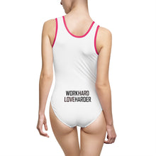 #Workhard #Loveharder Women's Classic One-Piece Swimsuit