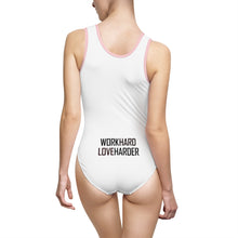 #Workhard #Loveharder Women's Classic One-Piece Swimsuit